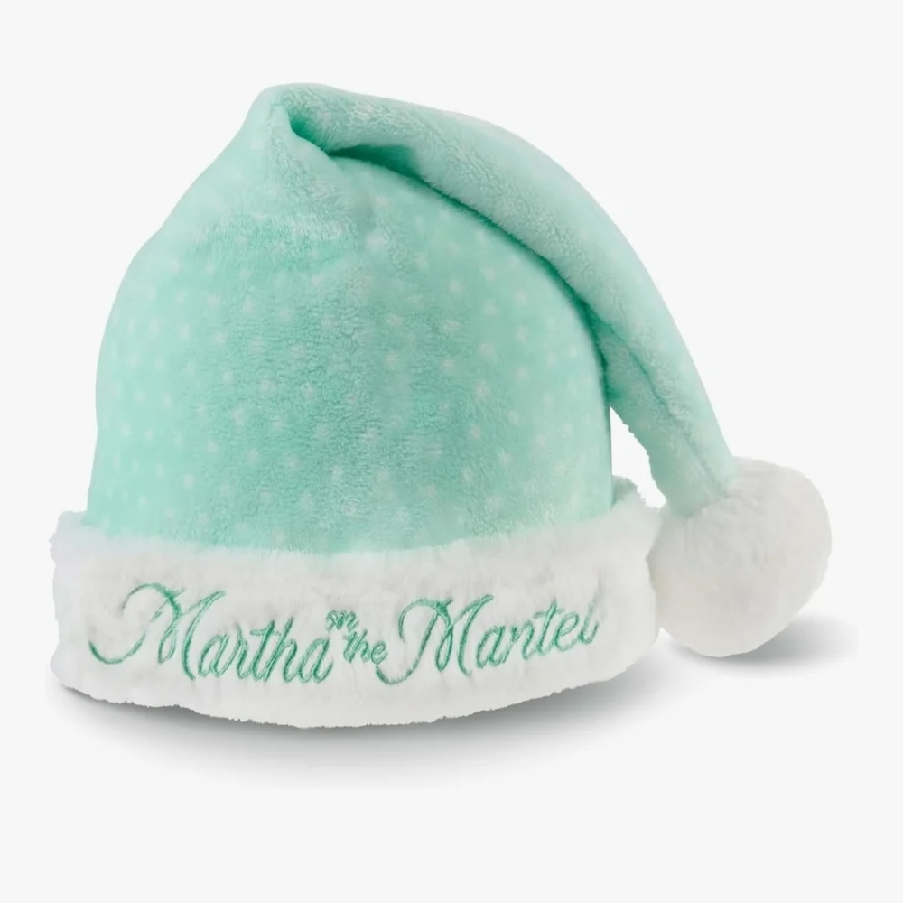 Martha On The Mantel Martha Stewart Santa Hat OSFM Mint Green NEW
